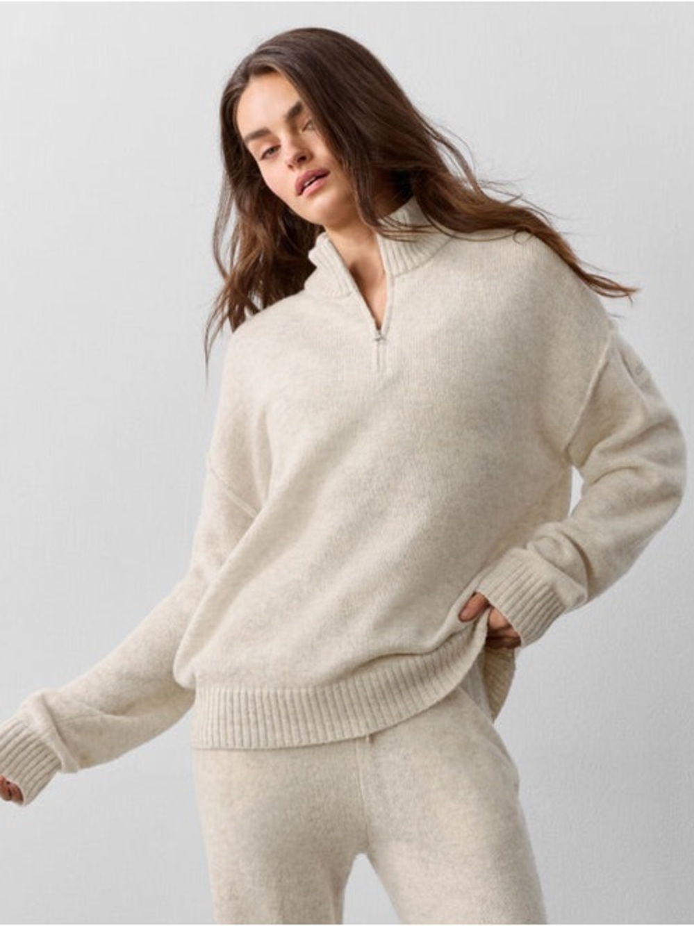 ALO Wool Cashmere New Class 1/4 Zip Pullover